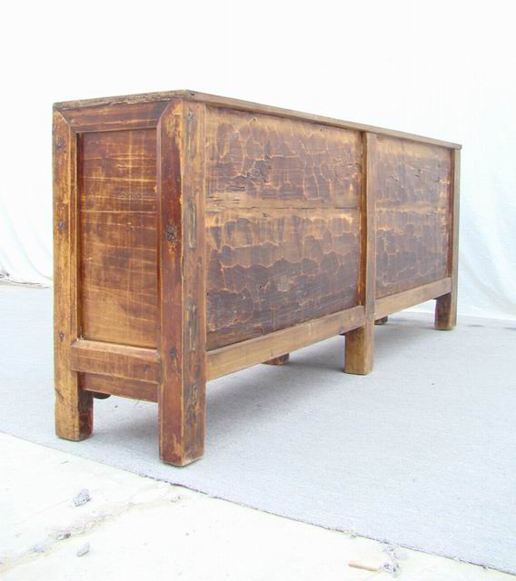 四門(mén)描彩柜|Color-painted low cabinet