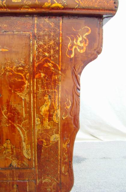描金二門柜|Red &gilt small cabinet