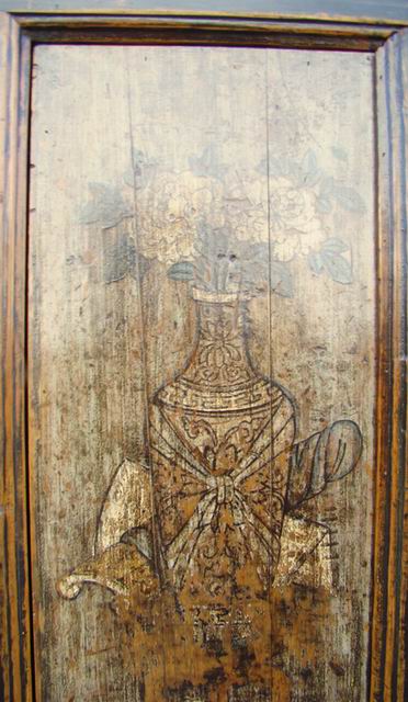 描彩四門連體柜|painted cabinet