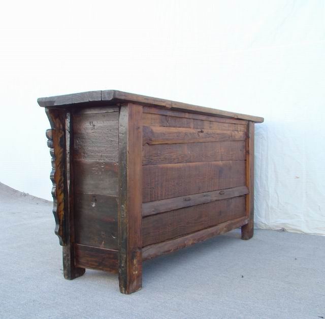 黑三抽二門五彩柜|Color-painted low cabinet