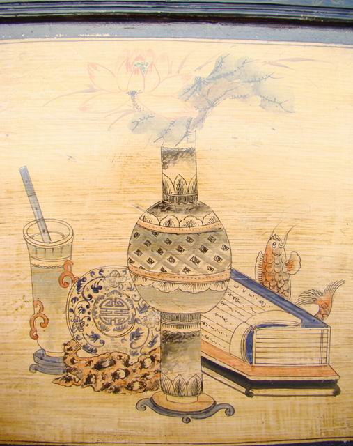三抽三門描彩柜|Color-painted low cabinet