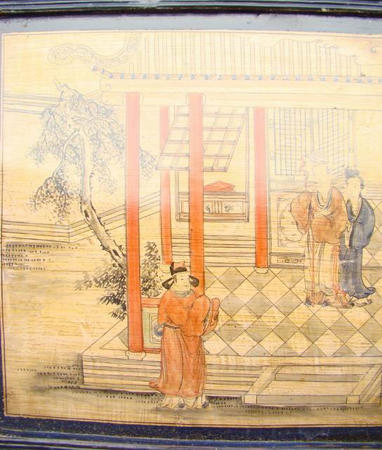 三抽三門描彩柜|Color-painted low cabinet