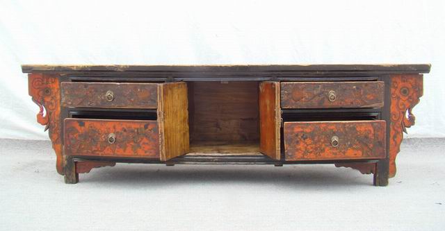 描彩四抽二門柜|lower cabinet