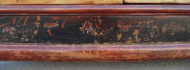 四門描彩柜|Color-painted low cabinet
