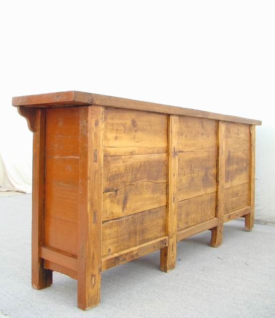 三門描彩柜|Color-painted low cabinet