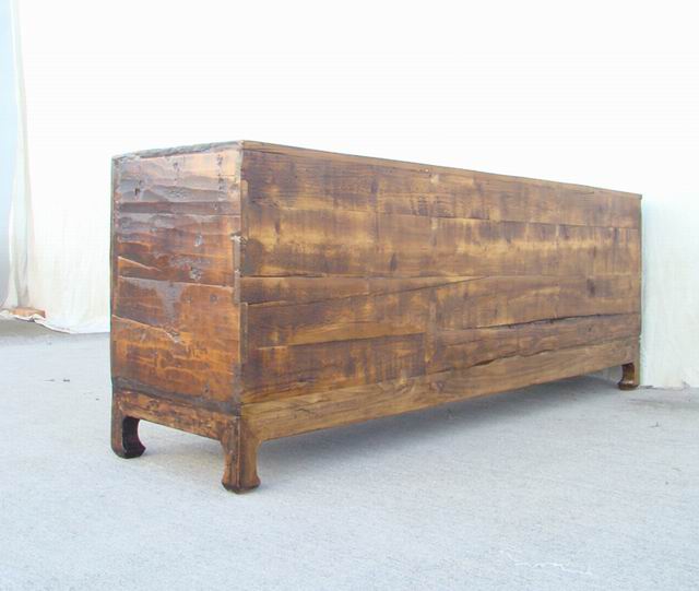 三門描彩柜|Color-painted low cabinet
