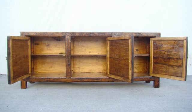 三門描彩柜|Color-painted low cabinet