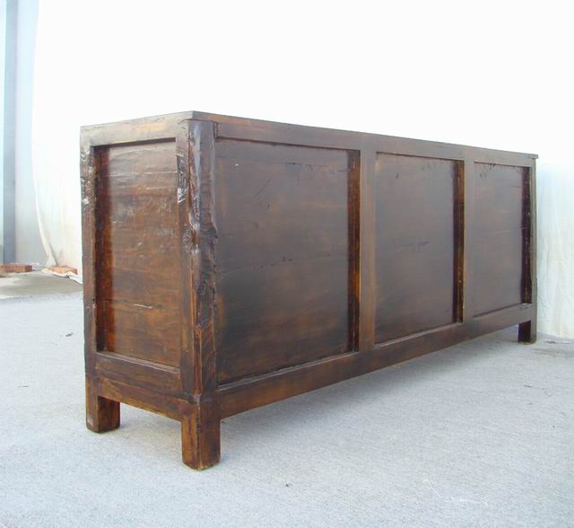 三門描彩柜|Color-painted low cabinet