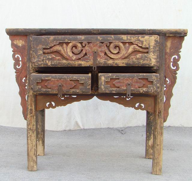 雕花三抽桌工廠|Table with 3 drawers