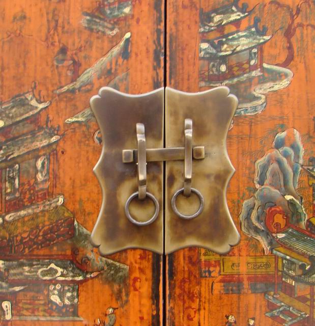 黃描彩小柜|painted small cabinet