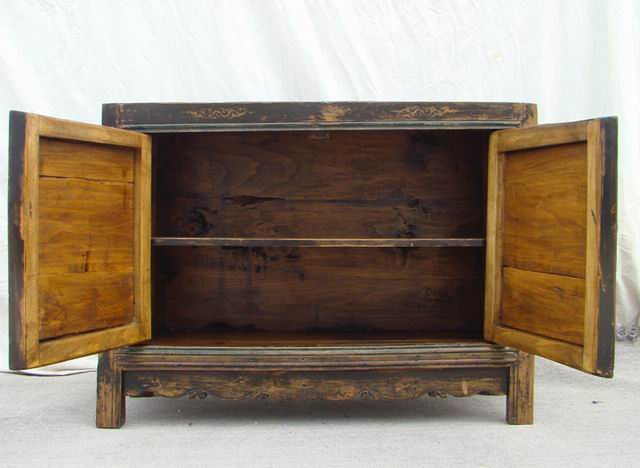描彩二門柜|painted small cabinet