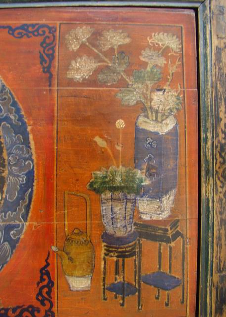 描彩二門柜|painted small cabinet
