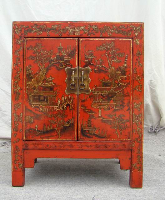 紅描金小柜工廠|gold gilt cabinet