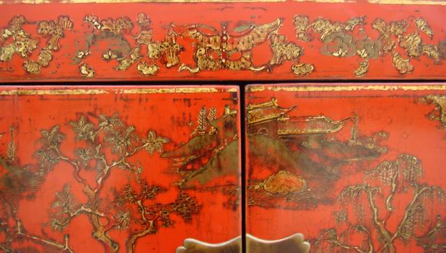 紅描金小柜|gold gilt cabinet