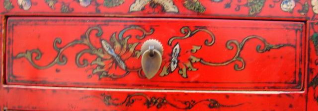 紅描金小柜|gold gilt cabinet