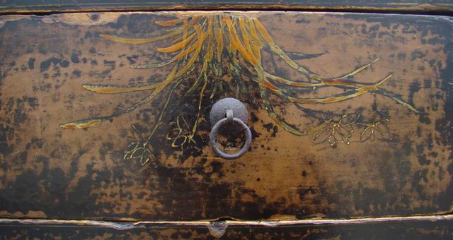 四抽六門描彩柜|Color-painted low cabinet