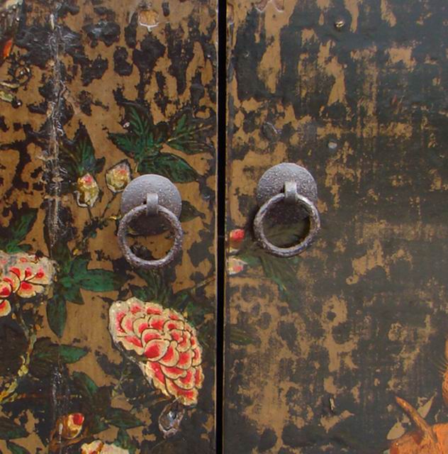 四抽六門描彩柜|Color-painted low cabinet