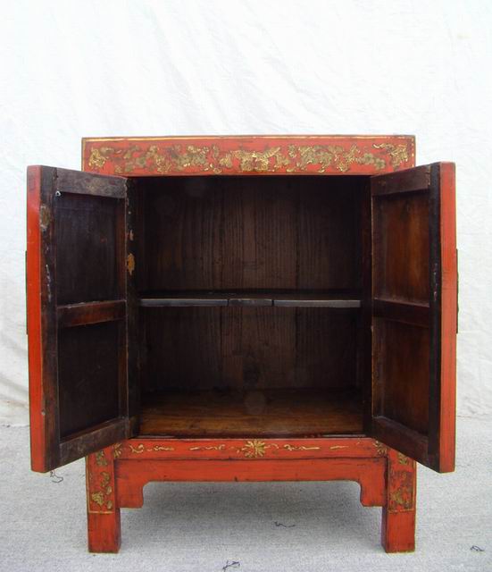 紅描金小柜|gold gilt small cabinet