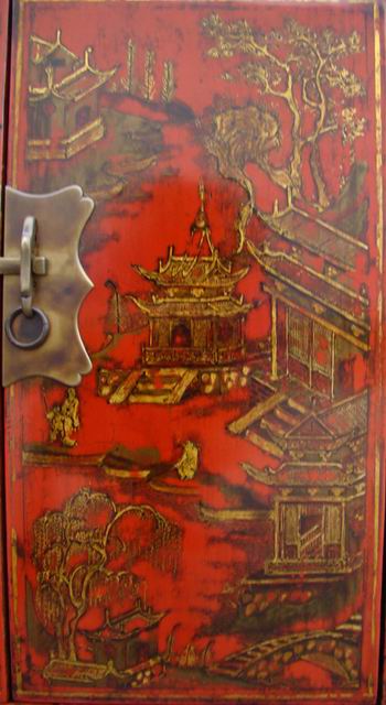 紅描金小柜|gold gilt small cabinet