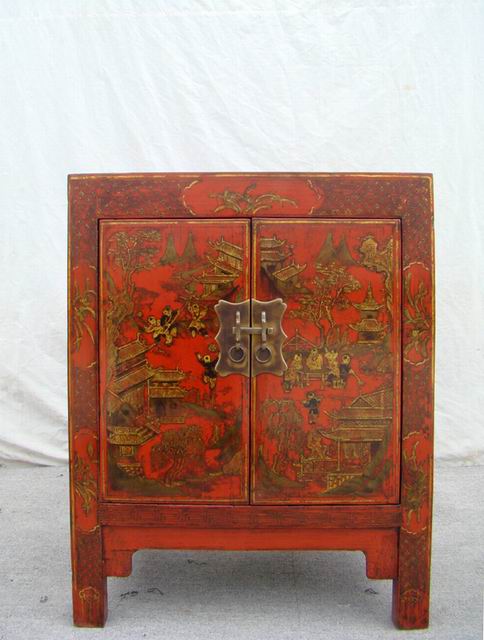 紅描金小柜|gold gilt small cabinet