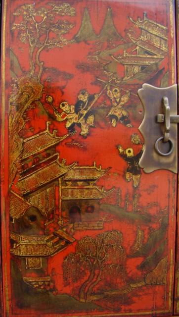紅描金小柜|gold gilt small cabinet
