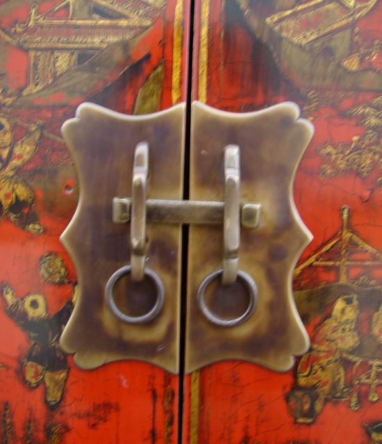 紅描金小柜|gold gilt small cabinet