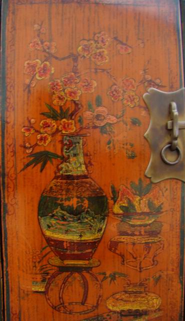 黃描彩小柜工廠剩一件|painted small cabinet