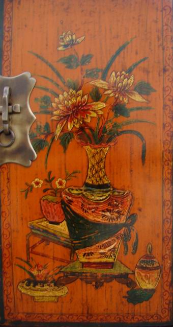 黃描彩小柜工廠剩一件|painted small cabinet