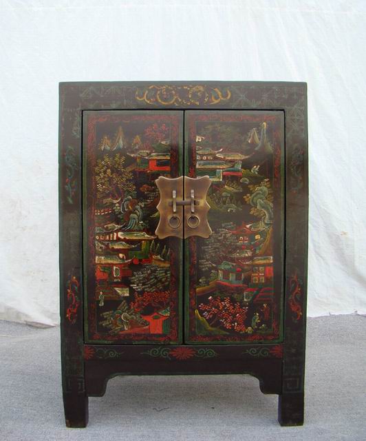 二門五彩柜|Color-painted twin cabinet
