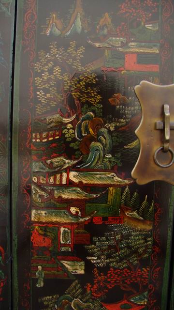 二門五彩柜|Color-painted twin cabinet