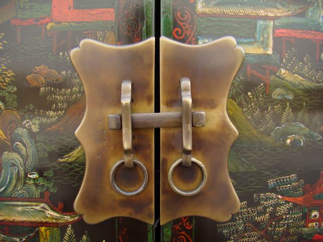 二門五彩柜|Color-painted twin cabinet