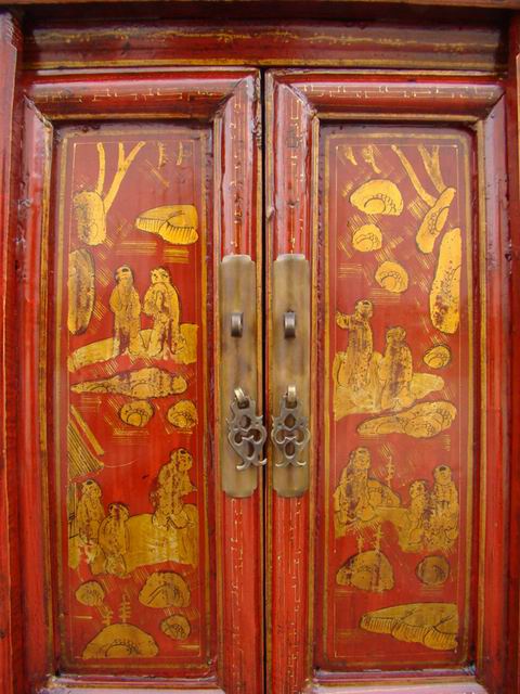 紅描金小柜|cabinet