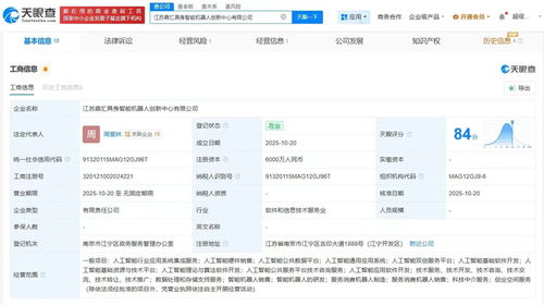埃斯頓等企業聯手成立鼎匯具身智能機器人創新中心，注冊資本達6000萬，聚焦軟件開發